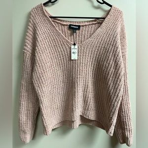 Light Pink Express V-Neck Sweater.